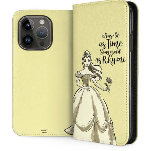 Disney Princess Belle Tale As Old As Time Art iPhone 15 Pro Folio Case